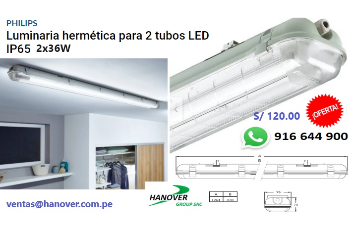 Led_Estanca 2x362_Philips