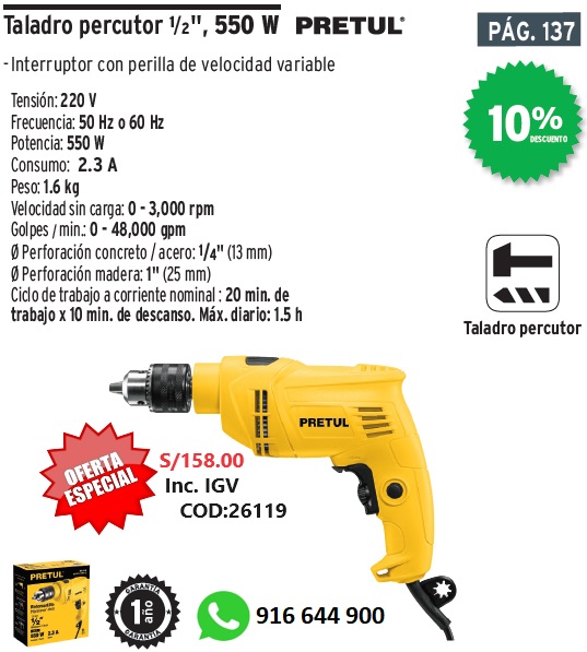 Taladro_Pretul_750W_oferta enero